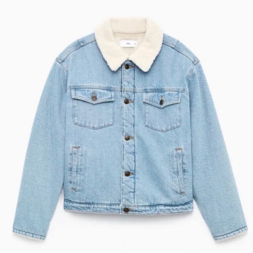 ✨TNA Aritzia Newington Denim Shearling Jacket XS EUC
